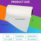 DTF Transfer Film Roll 13" x 328ft（30cm X 100m)