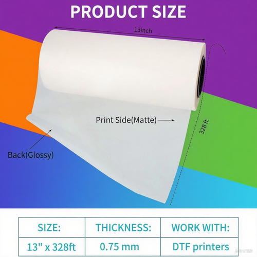 DTF Transfer Film Roll 13" x 328ft（30cm X 100m)