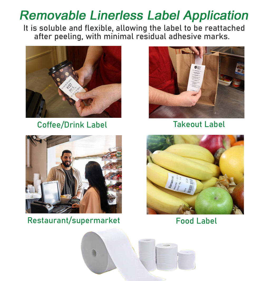 Linerless Label Removable (80cm*52m) 6 Roll/Box