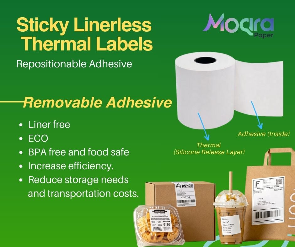 Linerless Label Removable (80cm*52m) 12 Roll/Box